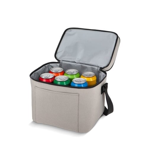 Koeltas 15 liter LT95389 van 600D rPET met twee geïsoleerde vakken en verstelbare schouderriem bedrukken met logo