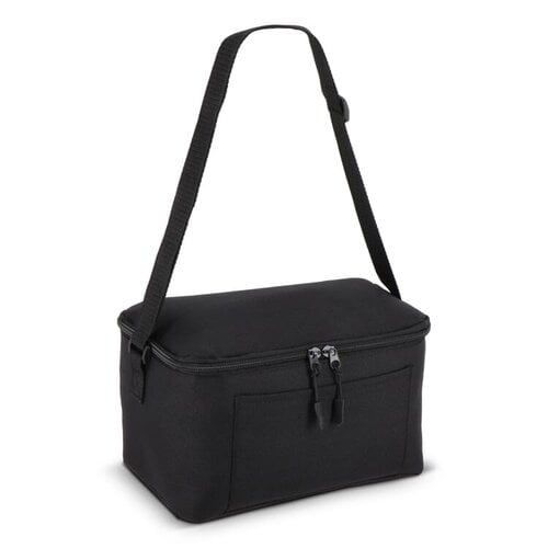 Koeltas 5 liter LT95388 van 600D gerecycled rPET met PEVA-isolatie, voorvak en verstelbare schouderriem bedrukken met logo