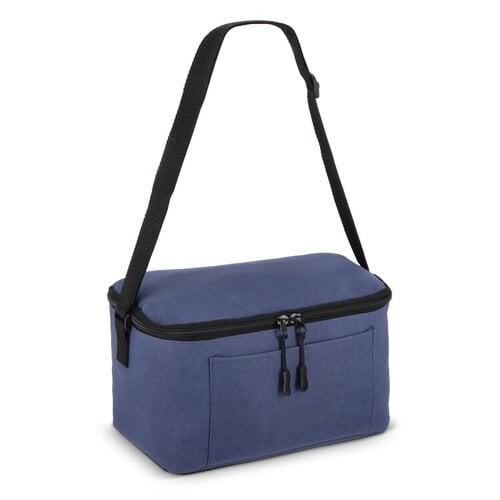 Koeltas 5 liter LT95388 van 600D gerecycled rPET met PEVA-isolatie, voorvak en verstelbare schouderriem bedrukken met logo
