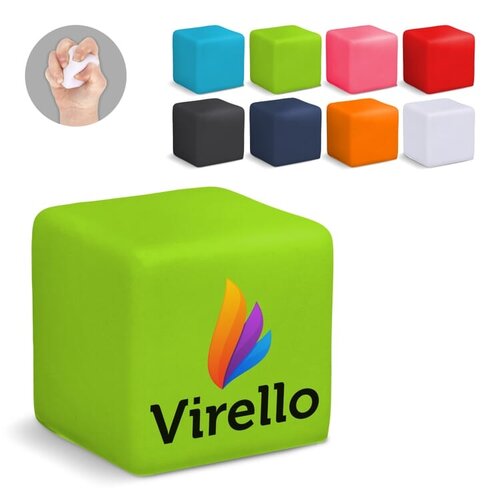DeBle stressbal vierkant bedrukken met logo PU anti stress LT90576