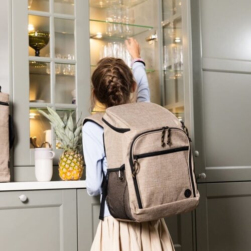 Sagaform City koelrugzak 21 liter LT52042 – duurzame rPET koelrugzak met groot koelvak, gewatteerde rugzijde en karabijnhaak, ideaal voor outdoor promoties