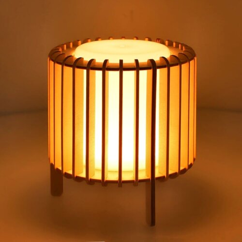 DeBle led lamp bedrukken met logo houten design Coollux Lamella Luna LT40730