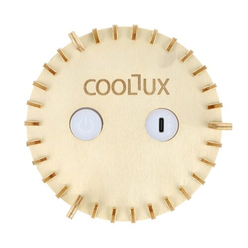DeBle led lamp bedrukken met logo houten design Coollux Lamella Luna LT40730