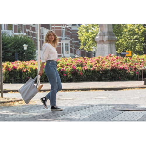 DeBle gerecyclede draagtas met bodem bedrukken met logo Impact AWARE P76264