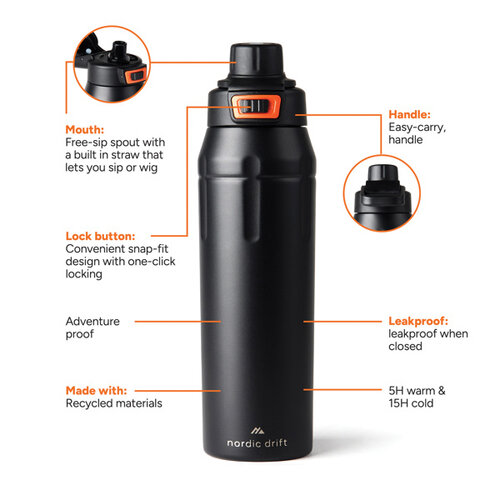 Nordic Drift Trail RCS geïsoleerde sluitbare sportfles 740ml ND310.0101