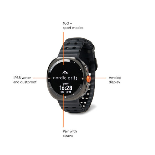 DeBle Nordic Drift smartwatch bedrukken met logo ND4300001