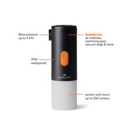 DeBle Nordic Drift campinglamp en luchtpomp bedrukken met logo ND4300101