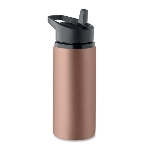DeBle Spot drinkfles 500 ml MO2500 van gerecycled RVS met rietje en draaggreep bedrukt met logo