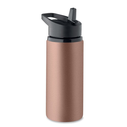 DeBle Spot drinkfles 500 ml MO2500 van gerecycled RVS met rietje en draaggreep bedrukt met logo