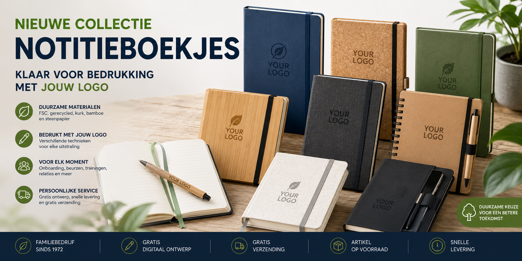 Nieuwe duurzame notitieboekjes toegevoegd aan ons assortiment.