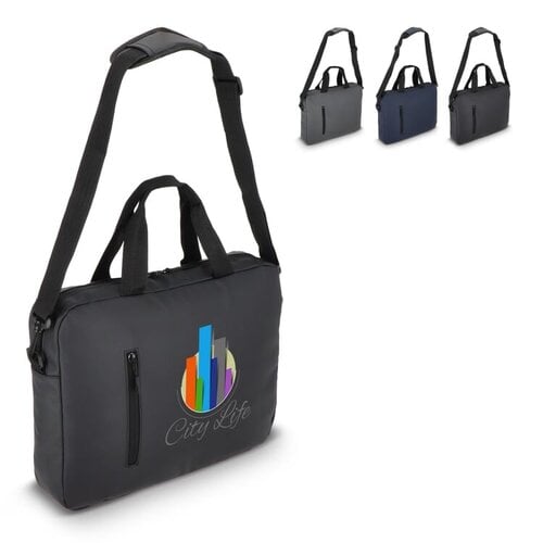 PU SoMa 15,6 inch laptop messenger tas bedrukt met bedrijfslogo