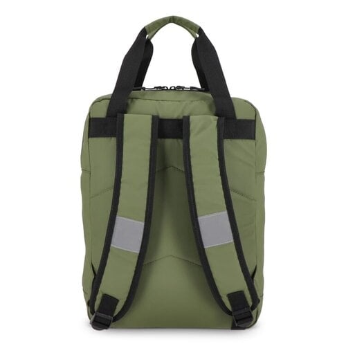 PU gecoate 600D RPET 15,6 inch laptoprugzak bedrukt met bedrijfslogo