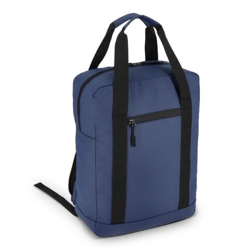 PU gecoate 600D RPET 15,6 inch laptoprugzak bedrukt met bedrijfslogo