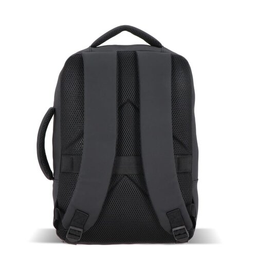 DéBlé Osaka PU laptoprugzak LT95340 met 15,6 inch laptopvak, trolleyband en verborgen achtervak