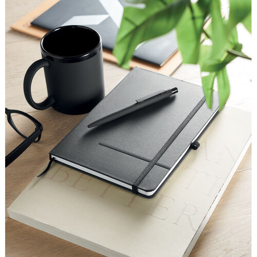 READYSET 3-delige geschenkset MO3230 met notitieboek balpen en mok bedrukt met logo