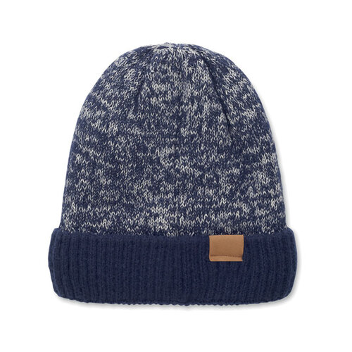 PUNTOS gebreide muts MO3221 met fleece voering bedrukt met logo