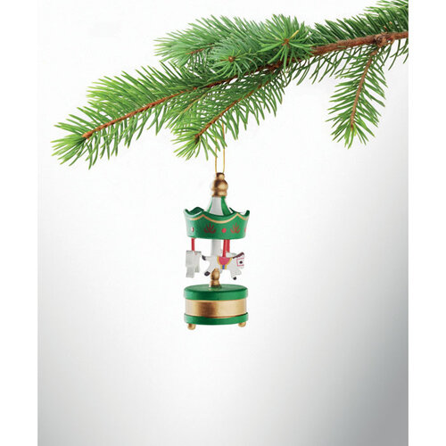 Kerstgeschenken 2026 EOY WHIRL houten carrousel kerstornament CX1604 bedrukken