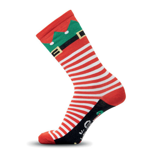 SOC LARGE bordeauxrode kerstsokken CX1575 maat 43-46 met kerstmotief