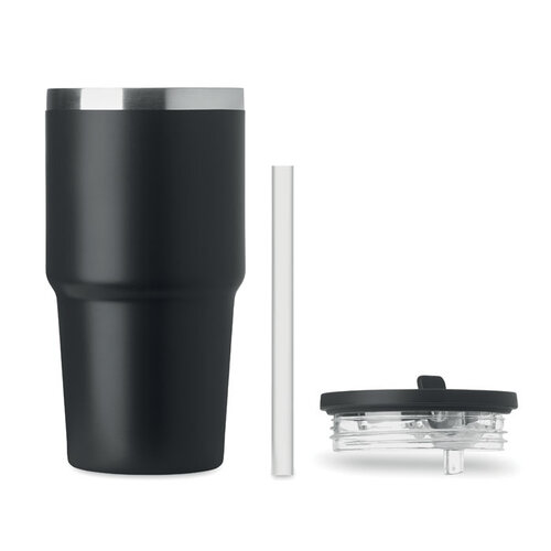 ALAND vacuüm geïsoleerde beker 500 ml MO3170 met rietje van gerecycled RVS