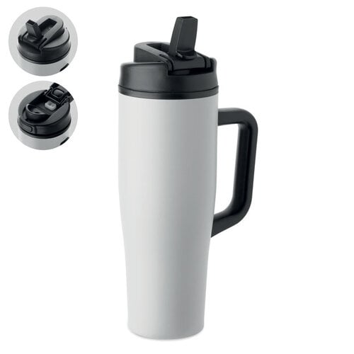 ATLANTA lekvrije thermosbeker 900 ml MO3213 met tweewegs rietjesdeksel