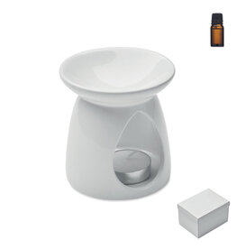 SAGRADA keramische aromabrander set MO3113 met vanille etherische olie en waxinelichtje