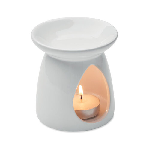 SAGRADA keramische aromabrander set MO3113 met vanille etherische olie en waxinelichtje