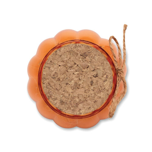 PUMKIN vanille geurkaars MO3193 van plantaardige was met kurken deksel en jute lint