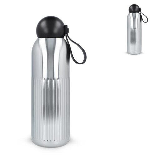 Sagaform Tekla LT52133 chromen vacuümfles 500 ml van gerecycled RVS met rietje