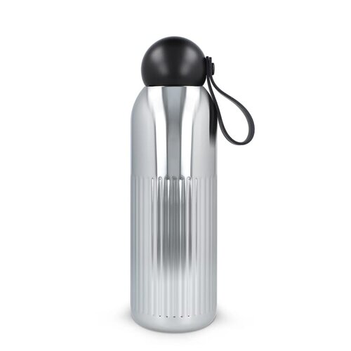 Sagaform Tekla LT52133 chromen vacuümfles 500 ml van gerecycled RVS met rietje