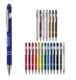 Paris Metaal Soft Touch LT87782 aluminium balpen met stylus en metalen clip