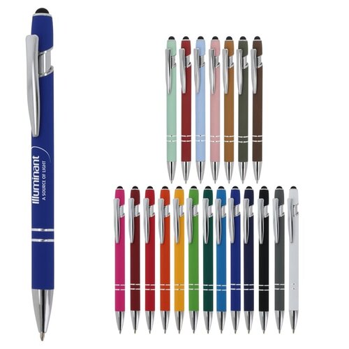 Paris Metaal Soft Touch LT87782 aluminium balpen met stylus en metalen clip