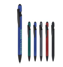 Paris Softtouch Matt R-AL LT87888 gerecyclede aluminium balpen met stylus en zwarte accenten