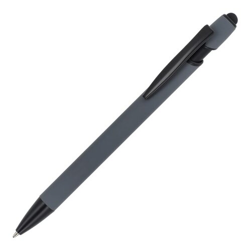 Paris Softtouch Matt R-AL LT87888 gerecyclede aluminium balpen met stylus en zwarte accenten