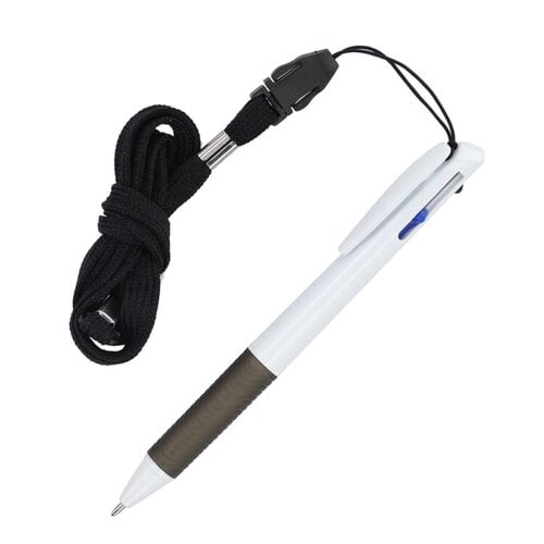 3-kleuren balpen met grip en keycord bedrukt – LT87855