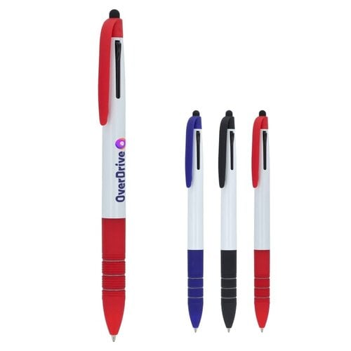 Berlijn 3-kleuren balpen met stylus bedrukt – LT87852