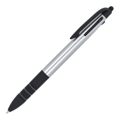 Elegant metallic 3-kleuren balpen LT87853 met stylus en ergonomische grip