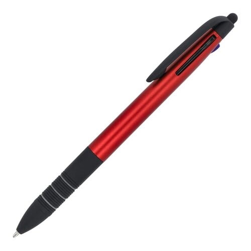 Elegant metallic 3-kleuren balpen LT87853 met stylus en ergonomische grip