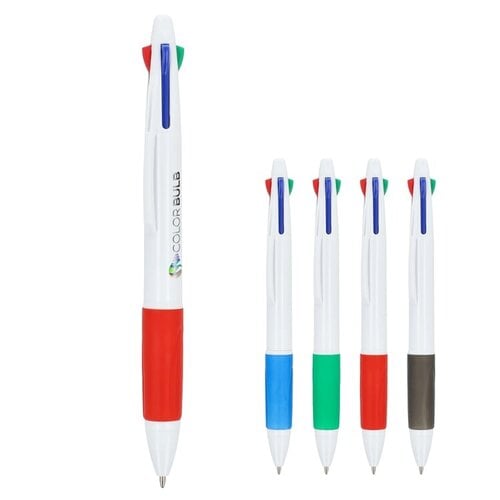4-kleuren balpen LT87854 met grip en blauwe zwarte rode en groene schrijfinkt