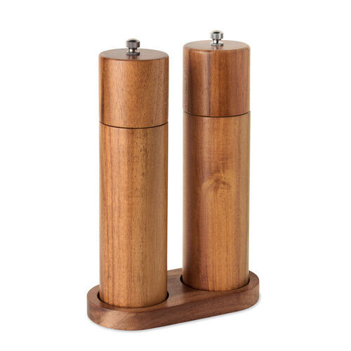 TUCCO SET MO3120 acaciahouten peper- en zoutmolens met voet