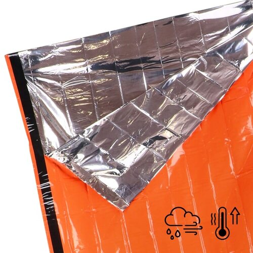 Thermische noodslaapzak LT94580 met bedrukbaar zakje en fluit