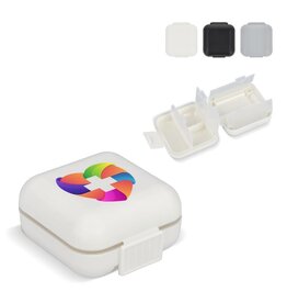 Compacte pillendoos LT92740 met meerdere vakjes en logo