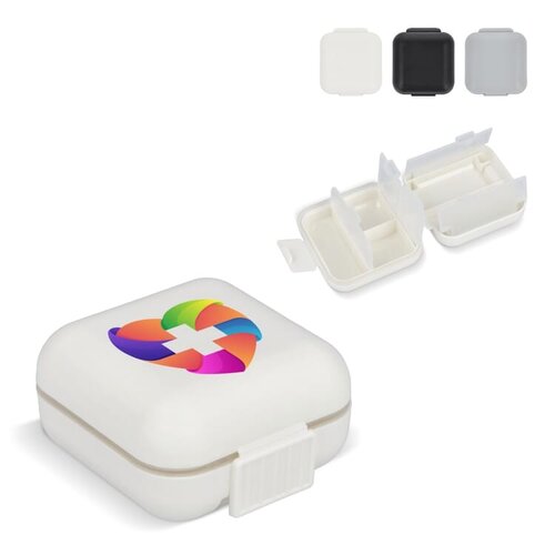 Compacte pillendoos LT92740 met meerdere vakjes en logo