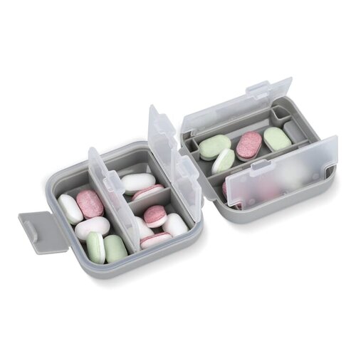 Compacte pillendoos LT92740 met meerdere vakjes en logo