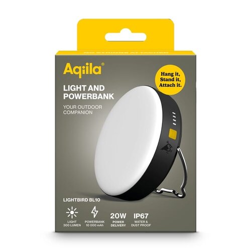 Aqiila Powerbird BL10 lamp en 10000 mAh powerbank LT45206 met logo