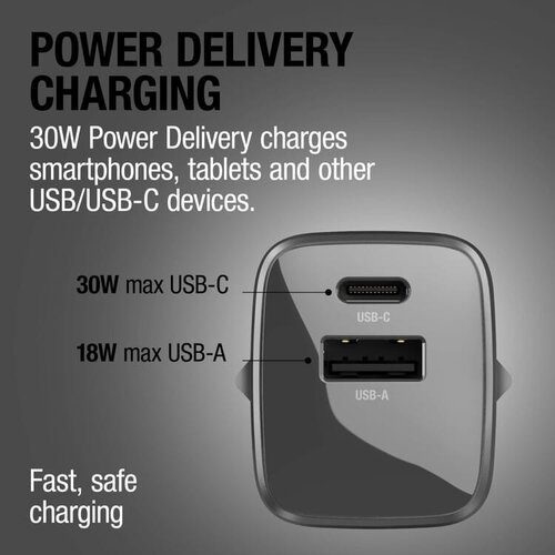 Fresh ’n Rebel 30W GaN snellader LT49749 met USB-C en USB-A