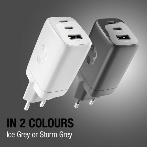 Fresh ’n Rebel 67W GaN laptoplader LT49750 met twee USB-C-poorten en USB-A