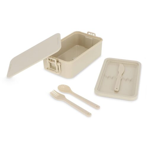 Dubbellaagse lunchbox met bestek LT90426 full colour bedrukt met logo