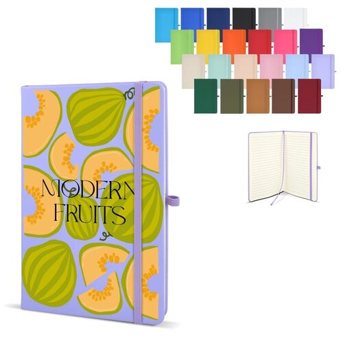 Sora A5-notitieboek LT92095 met PU-hardcover full colour bedrukt met logo