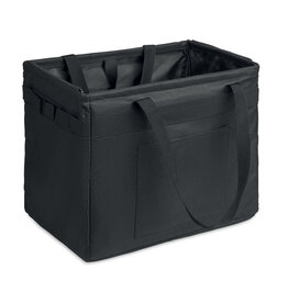 FORM MO2855 opvouwbare zwarte RPET organizer bedrukt met logo