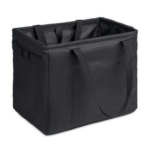 FORM MO2855 opvouwbare zwarte RPET organizer bedrukt met logo